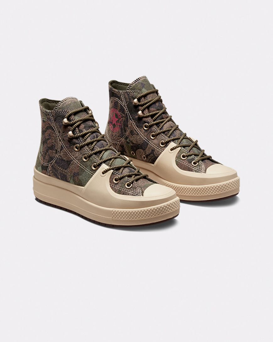 Zapatillas Altas Converse Chuck Taylor All Star Construct Black Joy Mujer Verde Oliva Beige | PE E048LW